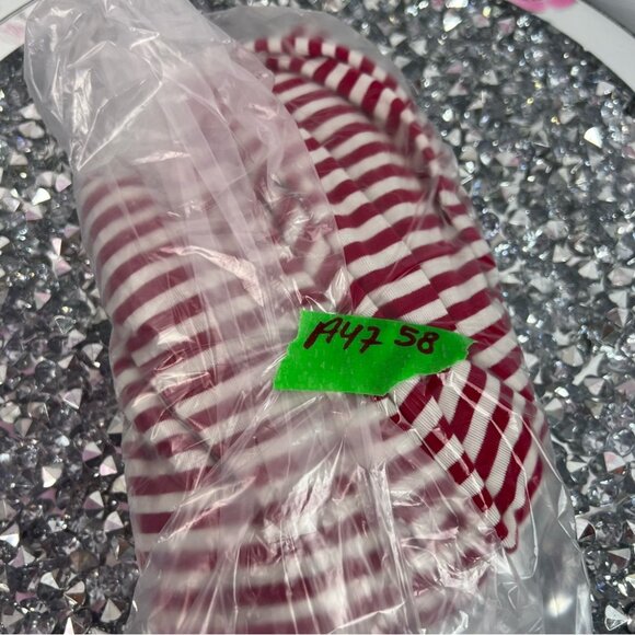 Chic by Jacob long sleeve silver sparkly red White Striped ribbon bow Top - Picture 11 of 11